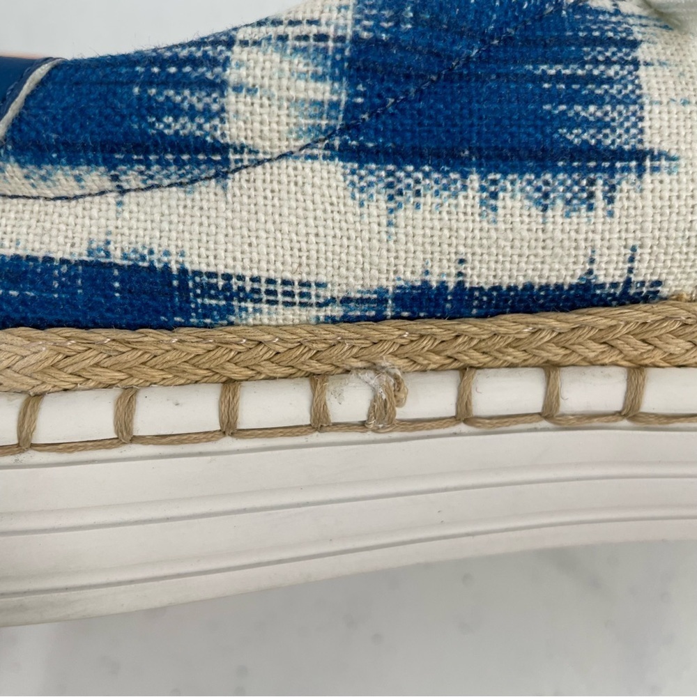 Sam Edelman Kavi Tie Dyed Espadrille Blue Cream Jute Twine Low Rise Sneakers - Picture 9 of 9